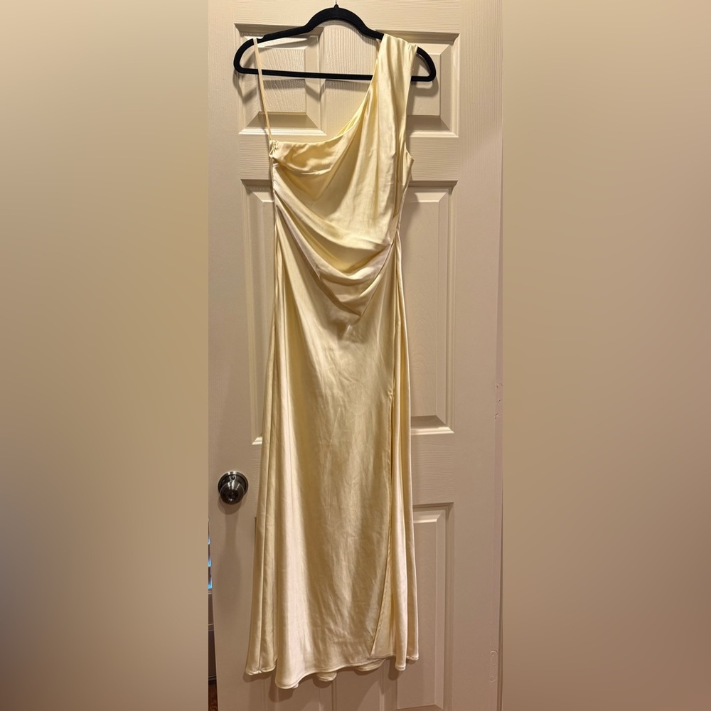 Billy J Strapless Butter Yellow Bridesmaid Dress